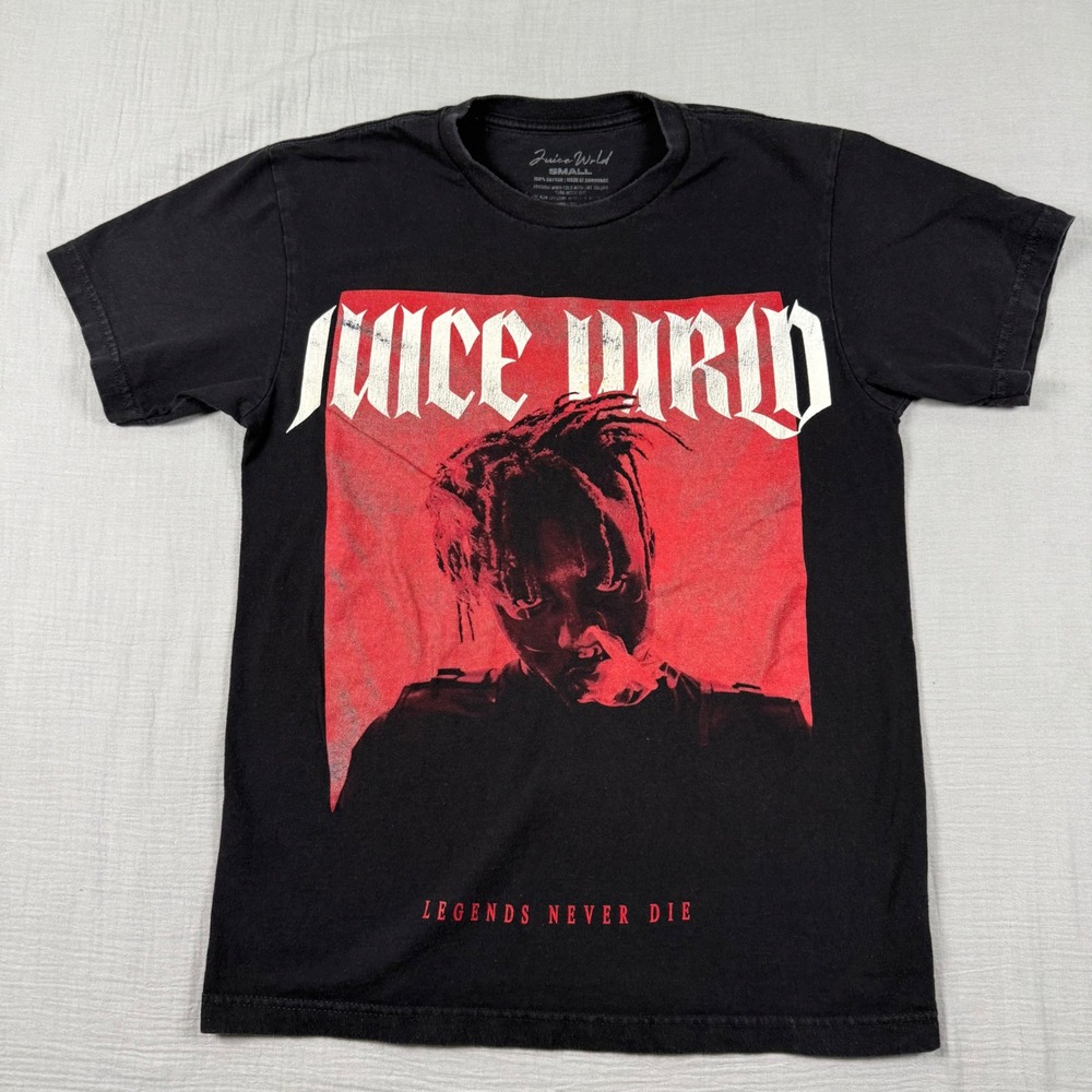 Juice Wrld Legends Never Die Graphic T-Shirt Mens Small Black Rap Tee 999 - Picture 2 of 7